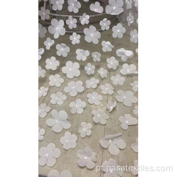 3D FLOR FLOR PAKISTANI DO Bordado Francês Cadares Tecidos de alta qualidade Tulle Africano Tecidos para roupas Têxteis